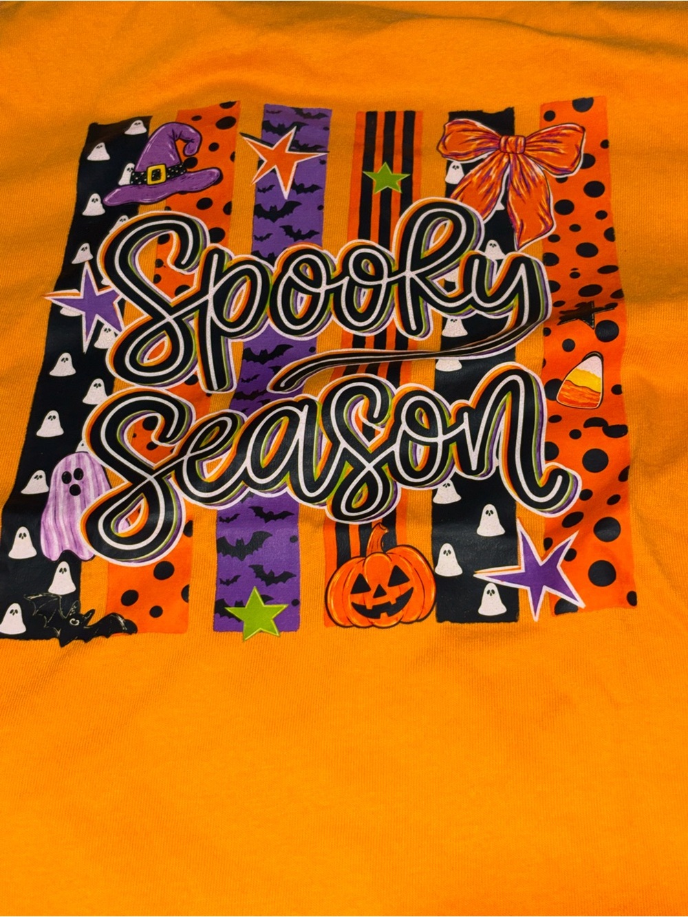 Gildan Spooky Season Halloween Graphic Tee Orange Size Medium NWOT - Picture 3 of 4
